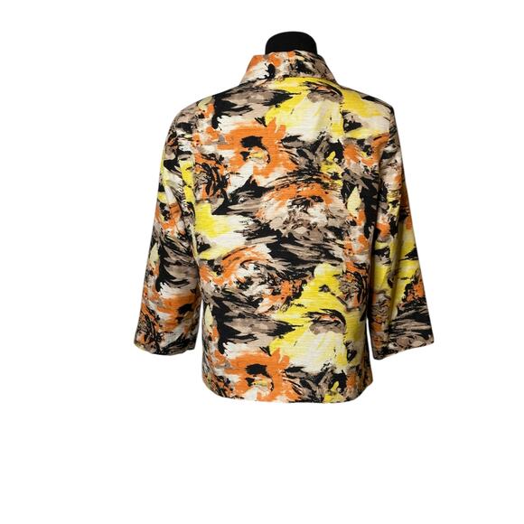 David Brooks vintage orange yellow print silk blazer jacket size Medium - Picture 16 of 16
